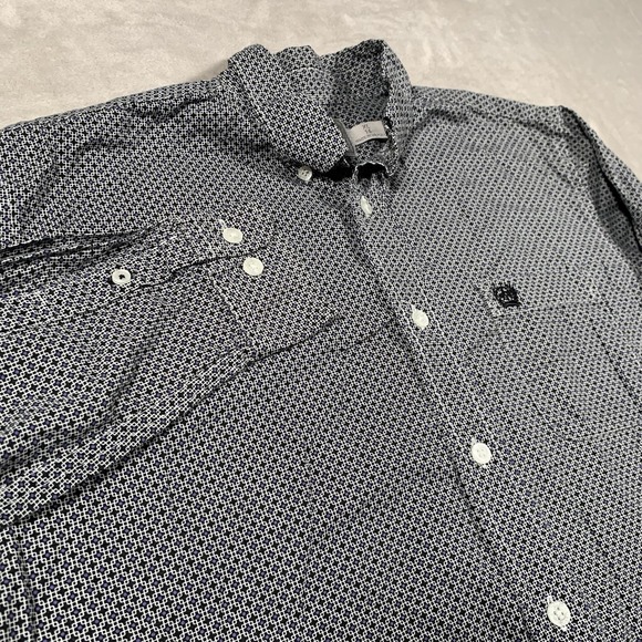 Cinch Other - Cinch Shirt Boys Youth XL 14 Geometric Long Sleeve Button Down Western Cowboy